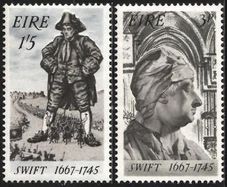 1967 Ireland Tercentenary of the Birth of Dean Jonathon Swift Commemorative Stamp Mint Never Hinged (MNH)