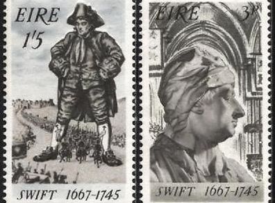 1967 Ireland Tercentenary of the Birth of Dean Jonathon Swift Commemorative Stamp Mint Never Hinged (MNH)