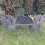 Garden table, chairs & parasol. Image 4