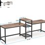 _Two-person desk with storage compartments, 94 inch extra-long double computer table with printer stand, bookshelf, large double workstation, home office table, desk Image 5