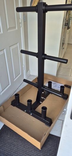 brand new heavy duty olympic plate and bar storage rack