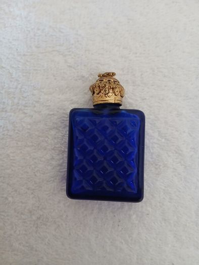 Vintage Cobalt Blue Glass Miniature Perfume Bottle