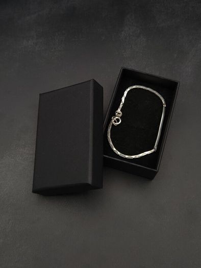 Vintage 925 Sterling Silver Geometric Link Bracelet