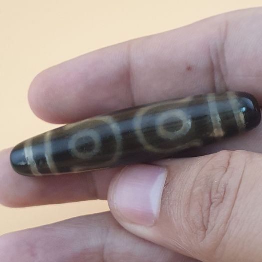 Vintage Himalayan Tibetan 7 Eyes Agate Dzi Bead Amulet