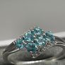 Sterling silver ring with Blue Apatite and Natural Zircon. Image 4