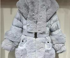 girls fur coat - age 8 - like brand new - worn once only