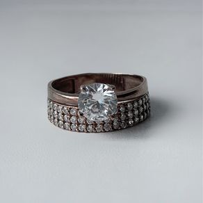925 Silver Solitaire Ring with cz