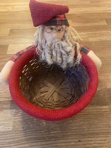 Christmas Santa Rattan Basket