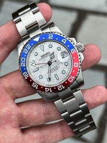 Seiko Mod Pepsi Meteorite GMT Watch