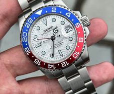 Seiko Mod Pepsi Meteorite GMT Watch