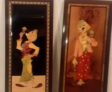 Clowns on Marquetry Board