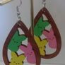Waterdrop Laser Cut Bunny Cluster Easter Egg Earrings Image 5