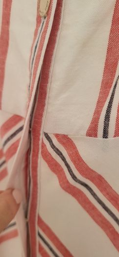 KARL LAGERFIELD Paris striped nautrical belted midi with gold tone button Sz 8 US (Fit 12UK) - Rrp 335 (New)