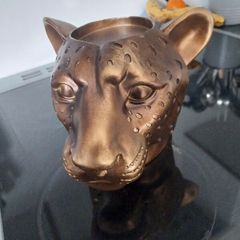 gold tiger plant/candle holder