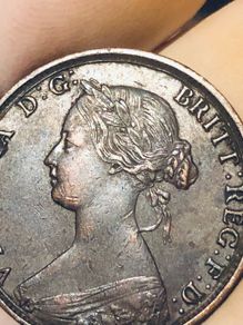 Half Penny 1865 Queen Victoria Nice grade