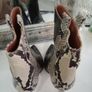 Authentic Paris Texas two tones python snake skin leather 100mm heels ankle boots Image 10