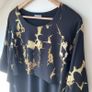 NAYA Layered Overlay Dress Black & Gold Metallic Marble Print Image 3