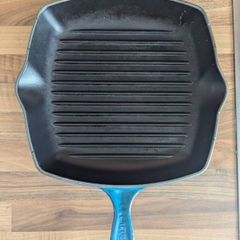 Le Creuset Cast Iron Grill Pan (Blue)