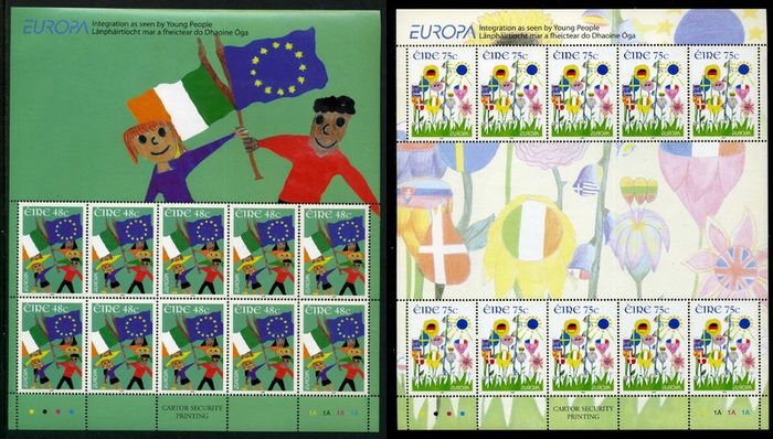 2006 Ireland Europa Commemorative Stamp Sheetlet Plate 1A1A1A1A Mint Never Hinged (MNH)