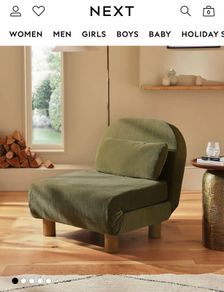 Olive green single sofa bed