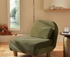Olive green single sofa bed