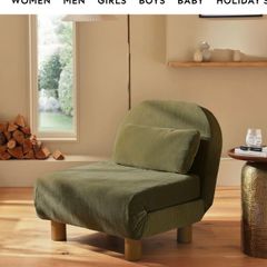 Olive green single sofa bed