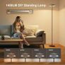 Uplighter Floor Lamp with Aurora Projector, Dimmable LED Floor Standing Reading Lamps Remote & Touch Control, Black Corner Ambient Lamp, Mood Lighting Night Light for Living Room, Kids Bedroom Image 5