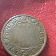 1910 British India George V One Quarter Anna coin