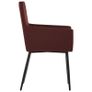 Dining Chairs with Armrests 2 pcs Wine Red Fabric Image 2