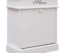 Shoe Cabinet White 50x28x58 cm Paulownia Wood