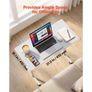 Standing Desk, Adjustable Height Mobile Stand Up Desk with Lockable Casters, 810 x 410 mm Small Computer Sit Stand Rolling Workstation with Hook, 25 kg Desktop Capacity, for Home Office, White Image 3