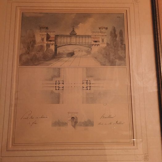 Vintage framed architectural print