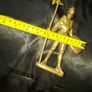 Vintage Full Brass Knight in Full Armor, holding a Poleaxe or Halberd in one hand and a Shield bearing a cross emblem in the other, Postage Available or Collection, Image 8