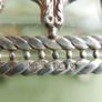 Antique Sterling Silver Handcrafted Square Container With Leaf Applique (glass Slightly Chipped) Image 9