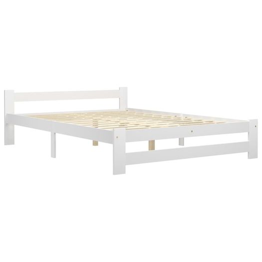Bed Frame White Solid Pine Wood 120x200 cm