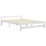 Bed Frame White Solid Pine Wood 120x200 cm Image 2