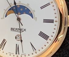 Bernex Gold-Plated Half-Hunter Pocket Watch - Moonphase & Date (For Parts/Repair)