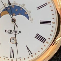 Bernex Gold-Plated Half-Hunter Pocket Watch - Moonphase & Date (For Parts/Repair)