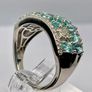 Beautiful Blue Apatite , White Zircon Cluster Ring in rhodium Sterling Silver Image 10