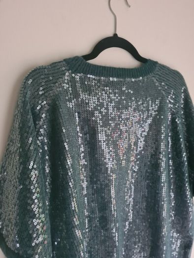 Womens Rd Williams Emerald Green Sequin Short Sleeve Jumper Sweater Size Uk 20-22  Eu 48-50 Brand New Bnwt
