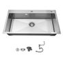 85cm Kitchen Top Mount Single Bowl Sinks, Stainless Steel Image 8