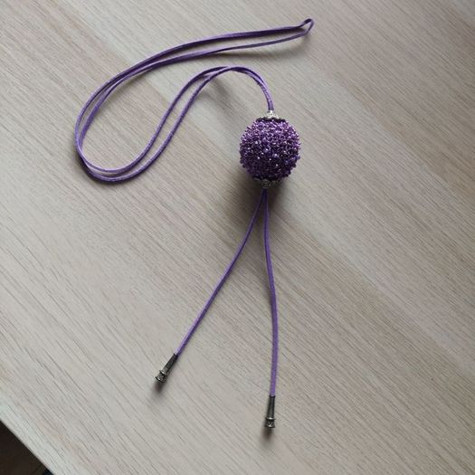 Long Crochet Beaded necklace Purple