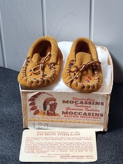 Collectible Vintage Genuine Indian Baby Moccasins