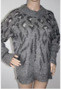 All Saints Arley Animal Print jumper in grey Label size S