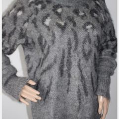 All Saints Arley Animal Print jumper in grey Label size S