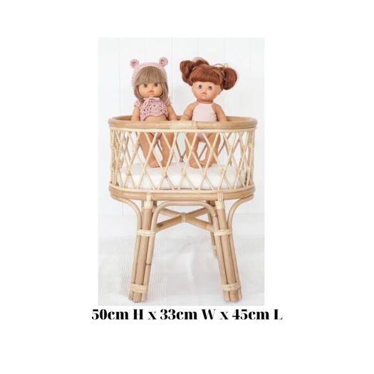 Handmade rattan doll toy crib