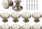 10PCS Vintage Cabinet Knobs, 33MM Ceramic Knobs, Vintage Shabby Chic Round Drawer Knobs, Kitchen Cabinet Cupboard Drawer Door Knobs Pull Handles for Chest of Drawers