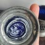 Pewter Condiment Set, blue glass and pewter design. mustard and salt Image 5