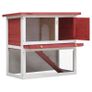 Outdoor Rabbit Hutch 1 Door Red Wood Image 2