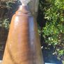 Art Deco solid wood lamp with metal floral inlays Image 3